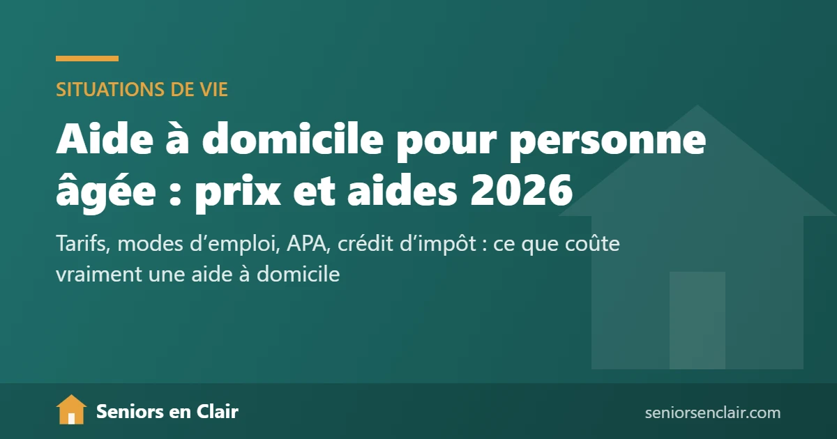 Aide à domicile pour personne âgée : prix et aides 2026