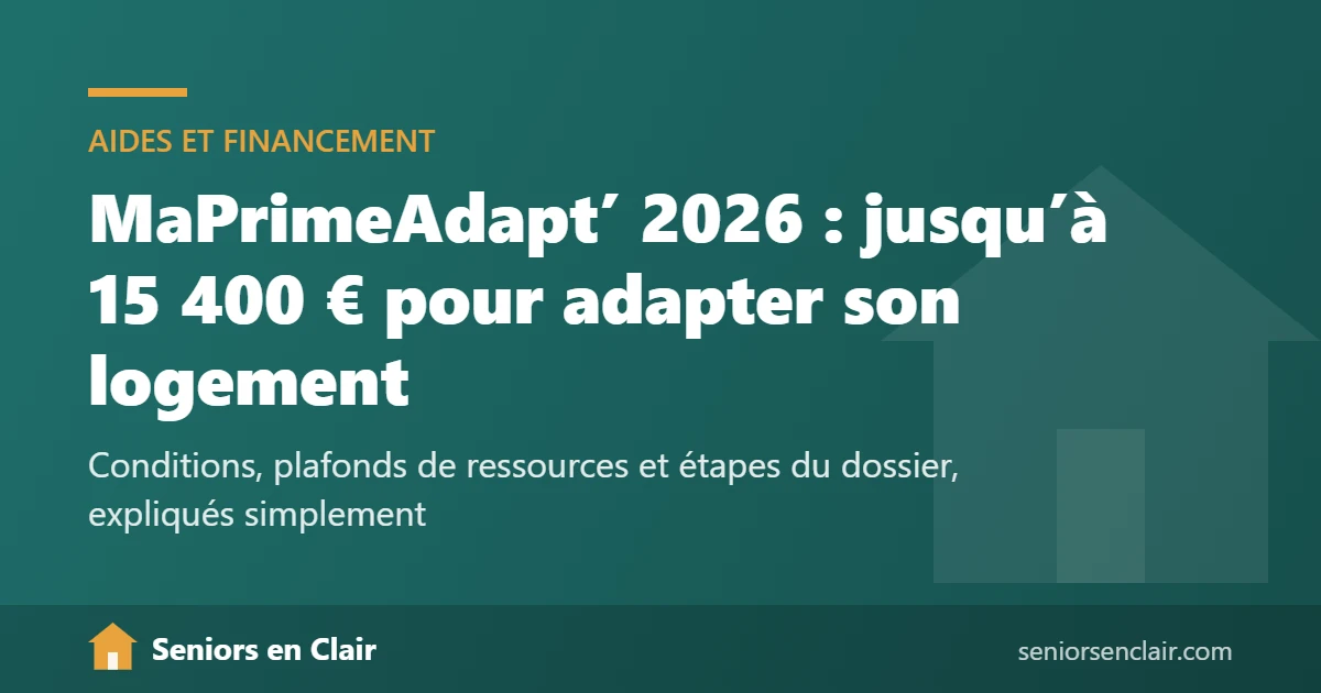MaPrimeAdapt' 2026 : jusqu'à 15 400 € pour adapter son logement